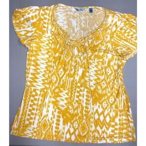 IZOD Yellow and White Top Womens XL